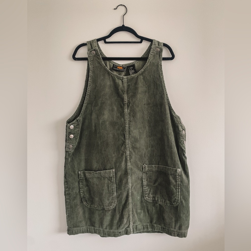 Route 66 Vintage 90s y2k Corduroy Jumper Overall Dress - Women’s Size L